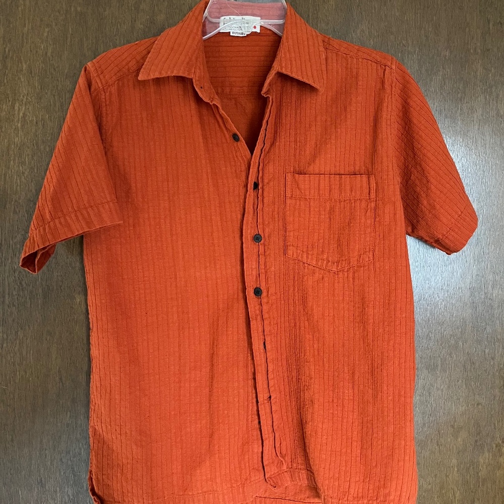 Orange button up- Fabindia